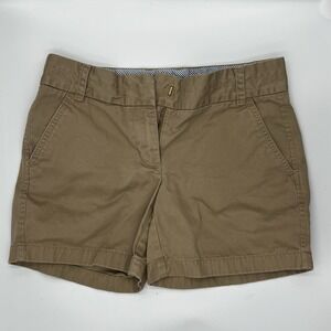 J.Crew Chino Shorts Womens 0 Khaki Tan 100% Cotton 3 Inch Inseam 68925 SP13